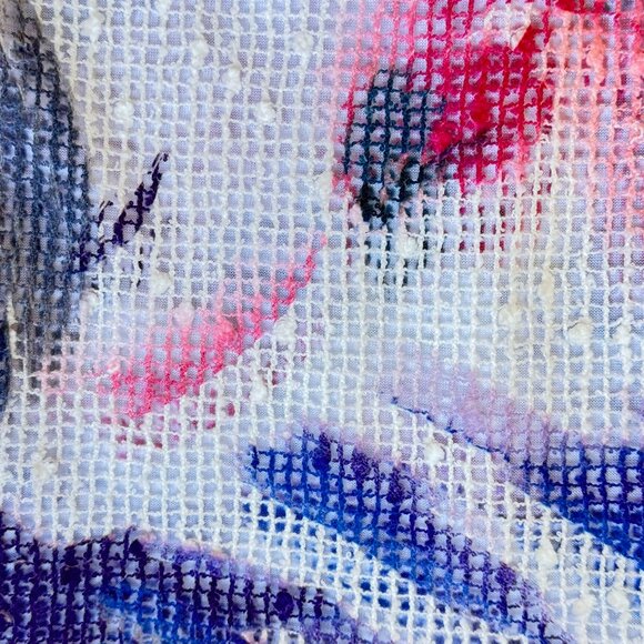 Jess & Jane Vernet Burnout with Boucle Mesh Overlay Contrast Tunic Women's XL - Picture 5 of 7